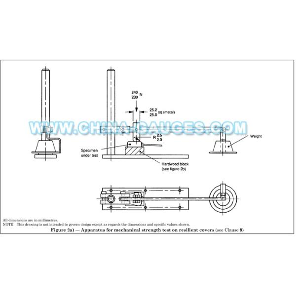 BS 1363 Figure 2 Apparatus for Mechanical Strength Test on Resilient Covers