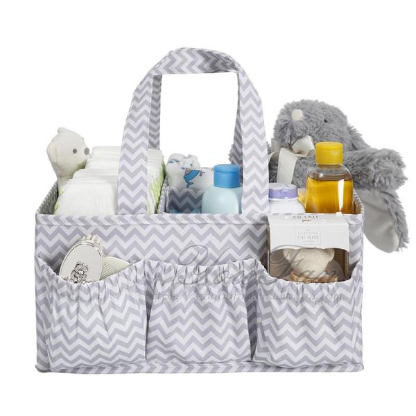 Portable Baby Diaper Caddy Organizer Canvas Cotton Material Made