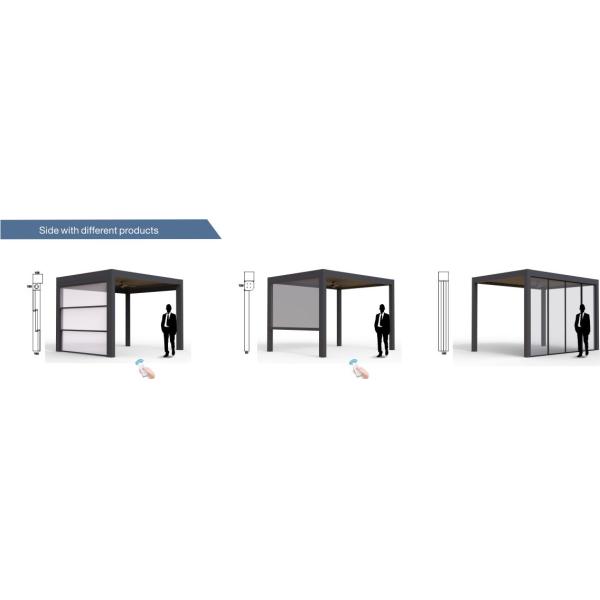 Outdoor 4x2m All Aluminum Pergola With Motorized Adjustable Louvers And LED Lighting