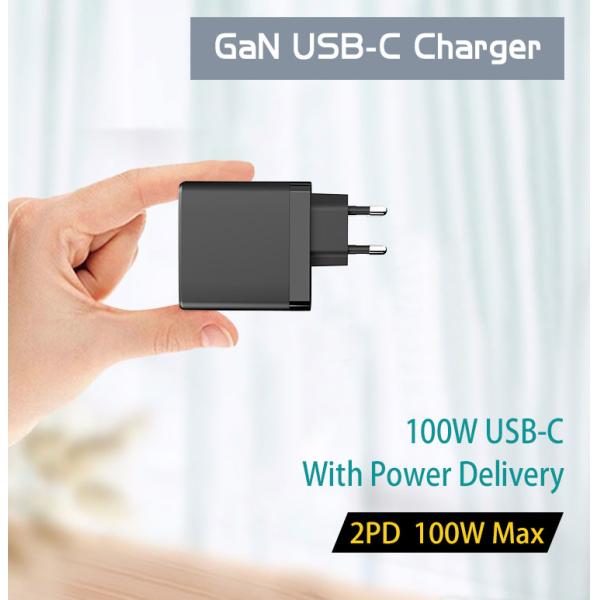 100W GaN Fast Charger 2 PD 1.5A QC3.0 USB Charger