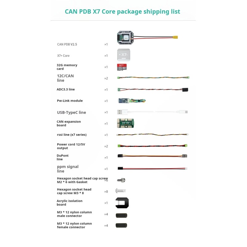 CUAV CAN PDB V2.5 Multifunctional Autopilot Baseboard + X7 Core/ X7 Pro Core Autopilot Flight Controller for UAV Drone