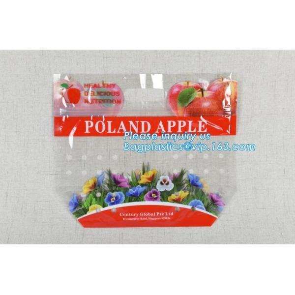 Gusseted Plastic Cherry Bag with Zipper, Barrier Feature Fruit Packing Bag Fresh Protection, Cherries carriage bag