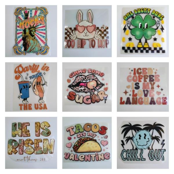 Custom High Quality Machine Washable High Stretch DTF Transfers with Customizable Designs for Clothing and Bags