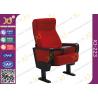 Stain Proof Full Upholstered Red Velvet Fabric Chairs For Stadium / Lecture Room for sale