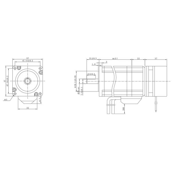 Hybrid Closed Loop Stepper Motor Nema 23 2 Phase Step Servo Motor With Brake