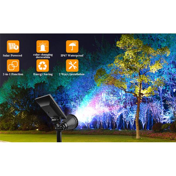 5000K RGB Color Changing Solar Landscape Lights IP44 200 Lumen Solar Path Lights