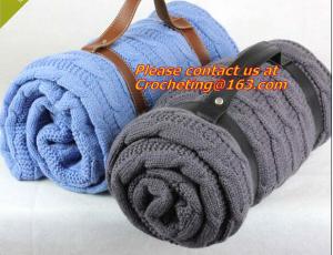 Buy cheap Portable Plain Cable Knit Sofa Blanket Thin 100 Cotton Blanket, blanket, carpet, rugs product