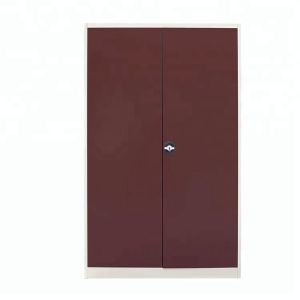 Light Grey Double Door Electrostatic Metal Wardrobe Closets
