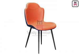 China 0.38cbm PU Leather Upholstered Dining Chair Metal Frame on sale