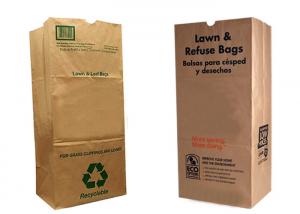 Buy cheap Brown Multiwall Kraft Paper Bags Kitchen Garbage Lawn Paper Bags Recycled product