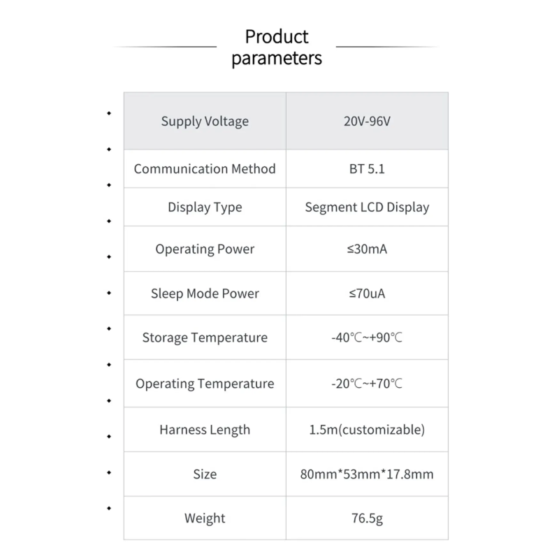3.8" LCD Black Touch BMS Screen 4S-32S 24V-150V Li-Ion Bms Accessories