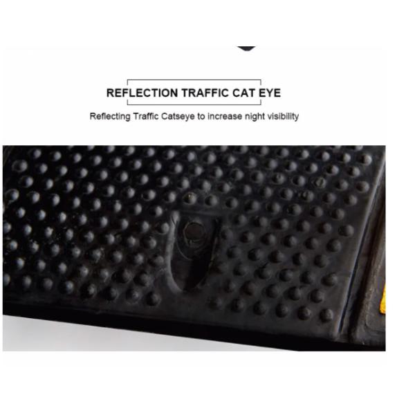 1830x300x58mm Reflective Rubber Speed Hump Heavy Duty Speed Bumps For Traffic Roadway