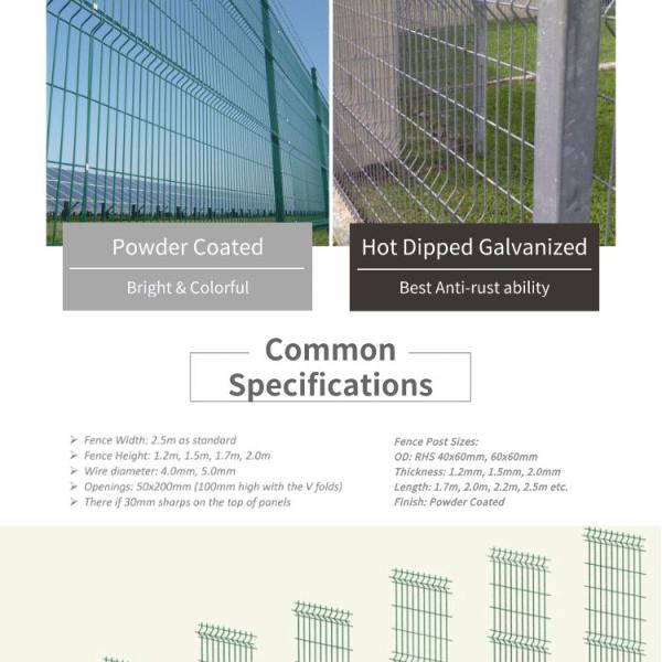 Eco Friendly PVC Coated 3x3 4x4 Galvanized Welded Wire Mesh 3D Fence with Pole Designs