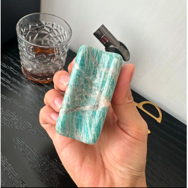 Green Marble Cigar Rest Portable Customized For Office Decoration