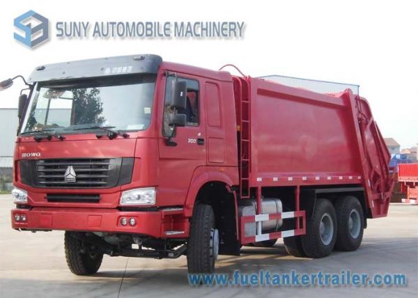 Quality Diesel Q235 HOWO 6x4 3 Axle Garbage Trucks 7000kg / 18000kg Load for sale