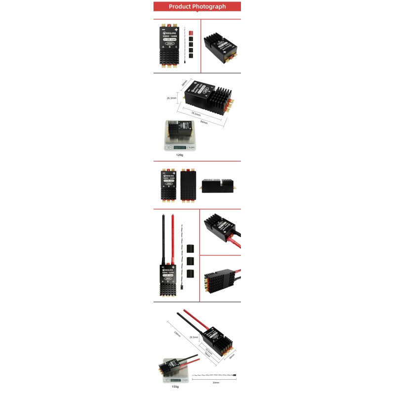 SEQURE 12200 Brushless Speed Controller 5-12S 200A BLHeli_32 | AM For Multi-rotor Aircrafts Airplane Boat RC Car
