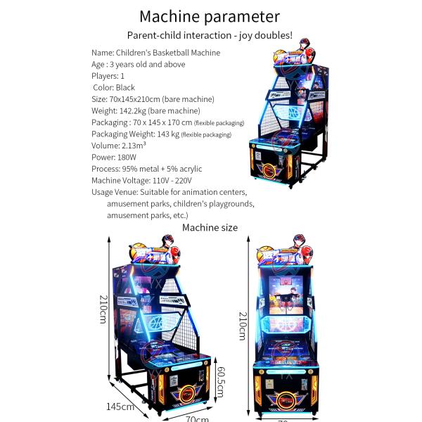 Arcade Coin Operated Amusement Park Facility Basketball Arcade Game Machine