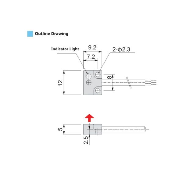 DC5-24V LED Indicator Magnetic Reed Switch Sensor IP65 Protection Rating NPN Type Sensor for Industrial Automation Equipment