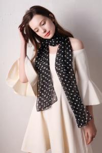 Buy cheap wholesale chiffon plain red silk scarves dot shawl for women product