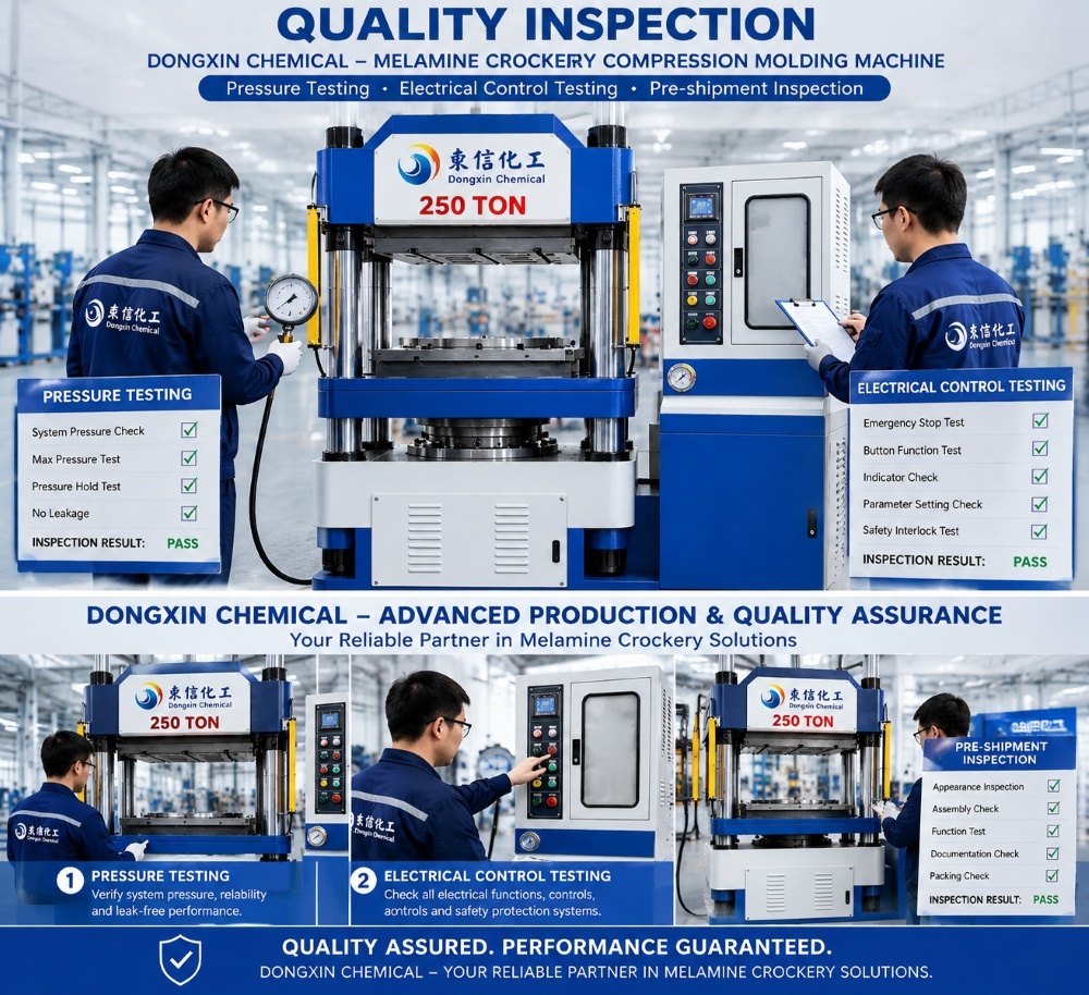 High Speed Melamine Ware Press Machine Precision Control 250T Pressure Double Color
