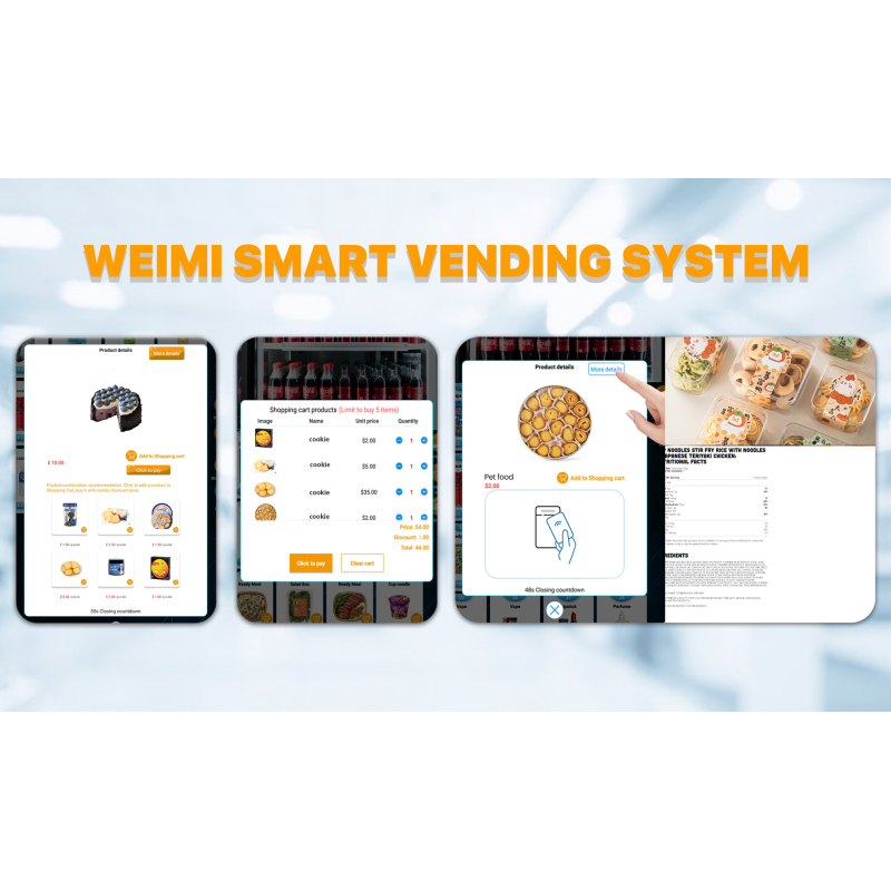 WEIMI Large Capacity Bread Cake Vending Machine with Customizable Lockers for Bakery Stores
