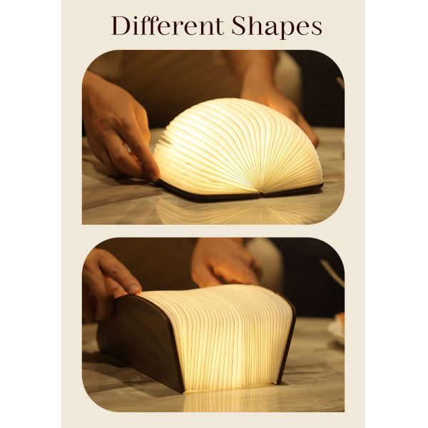 Folding LED Vase 3D Paper Lamp Reading Origami Night Light For Bedroom