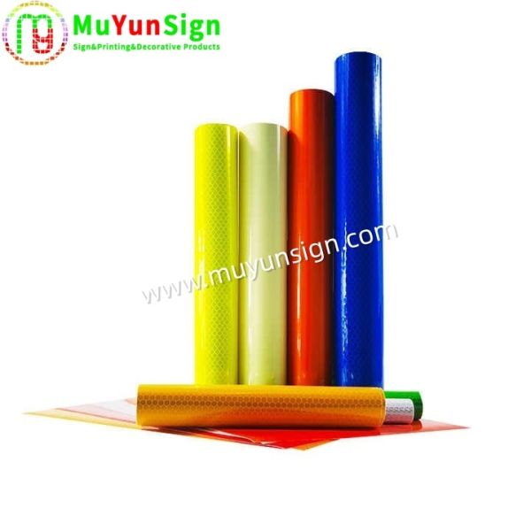 Car Plate Reflective Sheeting Visual Communication Surface And Back Sticker PET Reflective Luminescent Film