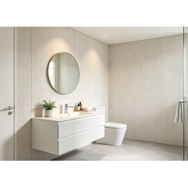 Interlocking SPC Wall Panel Waterproof Anti Bacterial Stone Plastic Composite Wet Room Cladding