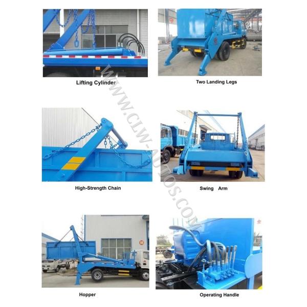 5cbm Dongfeng brand 6 wheels Swing Arm Garbage Truck for sanitation garbage collection truck
