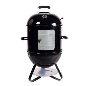 China Black Custom Cool Camping Vertical Charcoal Smoker Grills 2 In 1 18 Inch 63X48.9X95.5CM on sale