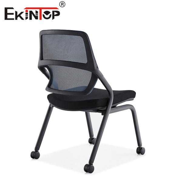 Modern Black Training Chair With Stackable Wheels Molded Memory Foam