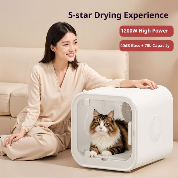 Plastic ABS Eco-friendly Cat Dog Drying Box Blower Machine Grooming Tool 70L Large Capacity Electric Modern Low Noise Household