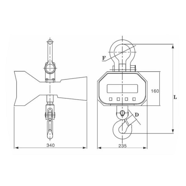Intergrated Load Cell Design Electronic Crane Scale Digital Crane Scale Aluminium Alloy Housing
