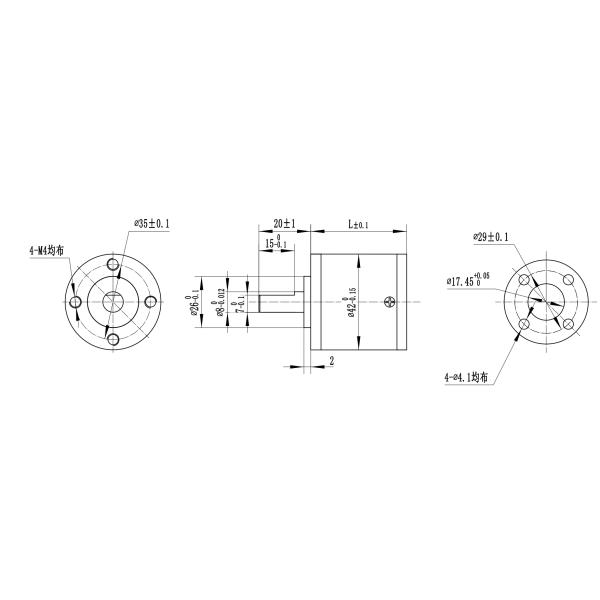 Small Geared Stepper Motor With Planetary Gearbox 36mm 42mm 4.8 Kg Cm Nema 17