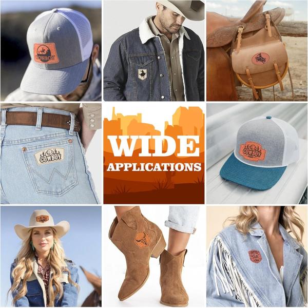 Leatherette Hat Patches With Adhesive, Blank Rectangle Faux Leather Patches For Custom Hats Clothes Bags DIY Crafts Fabric Repair Sew Laser Supplies