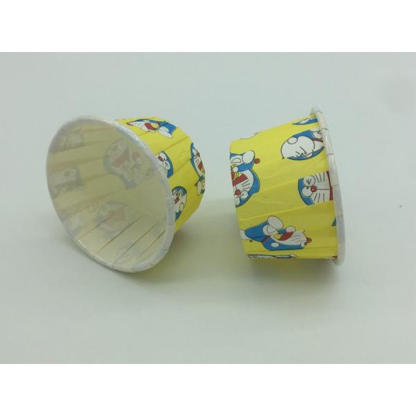 Jumbo Yellow Baking Cups Doraemon Comic PET Coated Muffin Paper Liners Single Wall