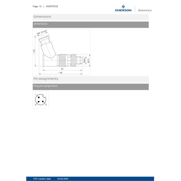 AVENTICS Series CON-RD Round Plug Connectors Unshielded 3 Pin A Coded IP67 Waterproof