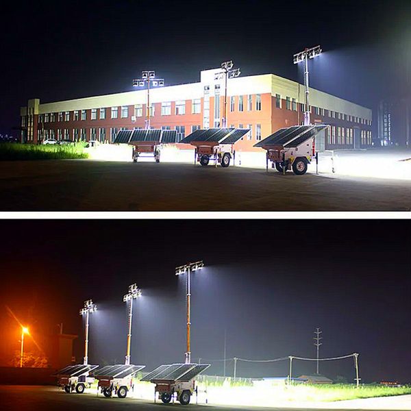 Site Solar Light Towers Rotating CCTV Surveillance System Trailer Light Tower Solar Powered Lighting Towers