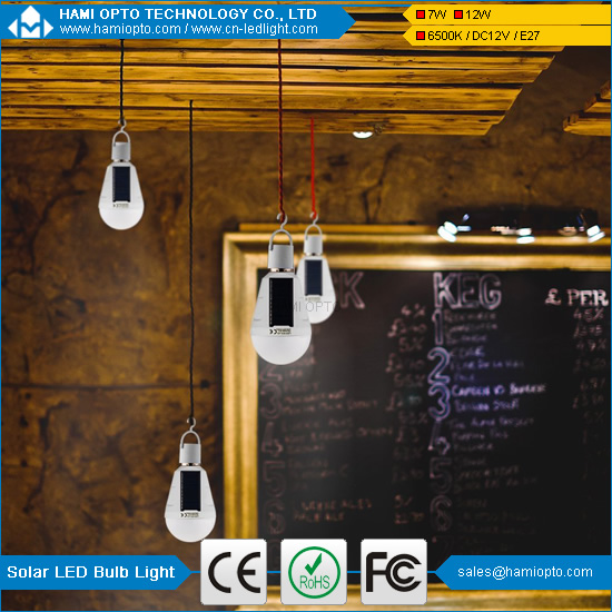 12W E27 Solar Powered LED Bulb, Rechargeable Emergency Lights Lamp for Camping/Hiking/Solar Barn/Tent/Fishing/Emergency