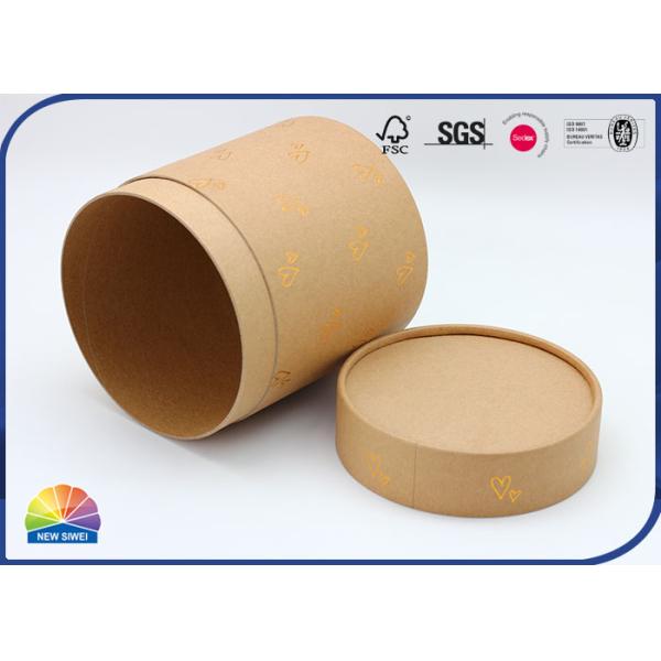 Gold Stamping Heart Socks Scarf Brown Kraft Paper Packaging Tube