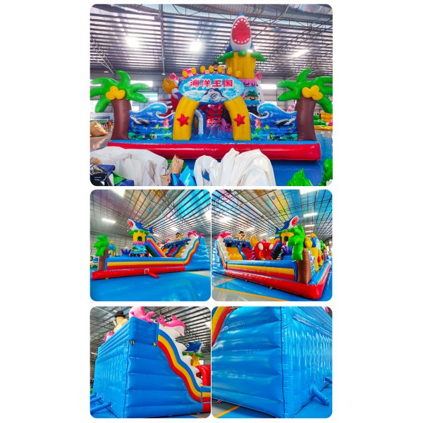 Ocean Theme Inflatable Bouncy Castle Inflatable Slide Bounce House