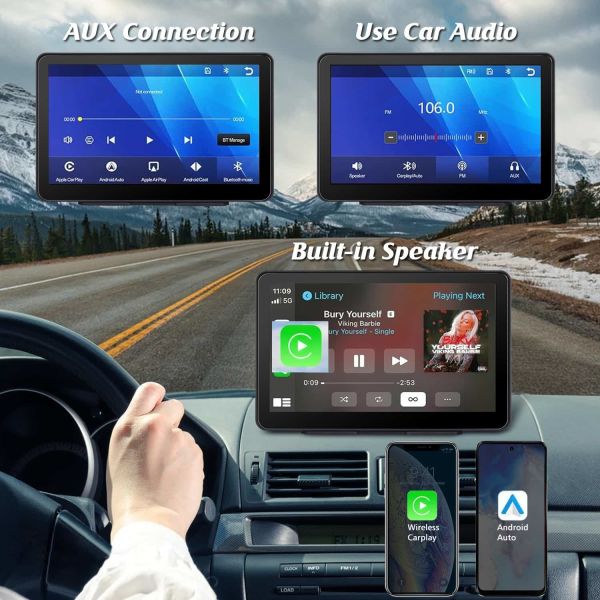 9 Inch Car Radio Wireless Apple Carplay Android Auto Fm Multimedia Player