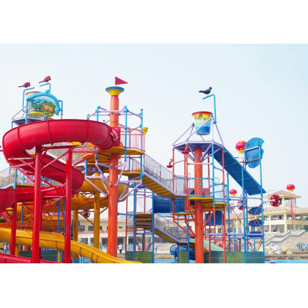 Medium Aqua Playground Water House , Commercial Water Park Equipment With Slide