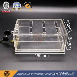 China Baccarat Acrylic Waste Card Box Fully Transparent With Lock 8 Pairs Of Poker Card Cutting Box on sale