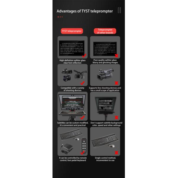 One Large Monitor Teleprompter with High Resolution and Supported Language TYST Video