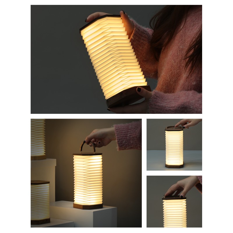 6V Camping Accordion Light Fixture Portable Foldable LED Touch Warm Light