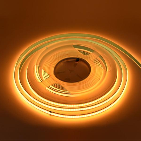 800lm/m Luminous Flux Cob Light Strip Dimmable 24v Single Color 8mm Warranty 3 Years