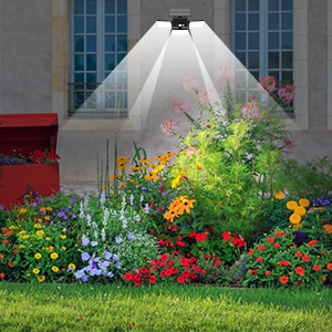Adjustable Heads 1000lm 260Pcs LED Solar Motion Sensor Wall Light Outdoor