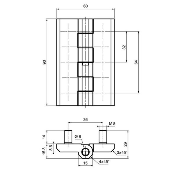 Concealed Butterfly Cabinet Hinges Metal Door OEM With Screw