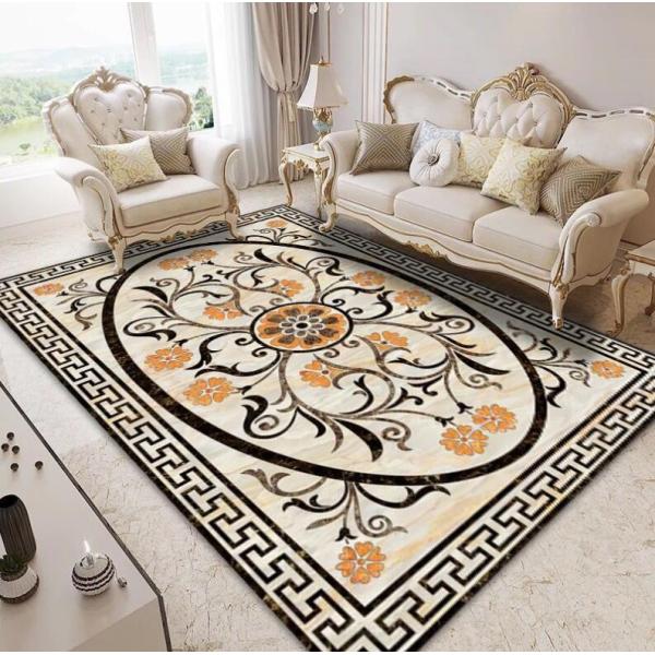 Polyester Fiber Oval Flower Household Bedroom Living Room Floor Carpet Special Style